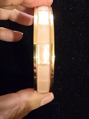 Michael Kors gold-tone and faceted acetate hinge bangle bracelet